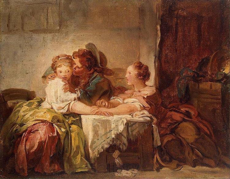Jean-Honore Fragonard The Captured Kiss, the Hermitage, St. Petersburg Norge oil painting art